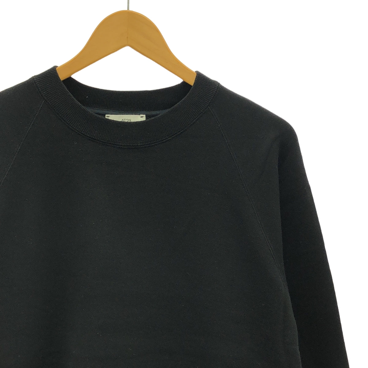 ATON / エイトン | ZERO TSURI URAKE SWEAT SHIRT ゼロ 吊り裏毛 クルーネックプルオーバー スウェット | 4 | ブラック | メンズ