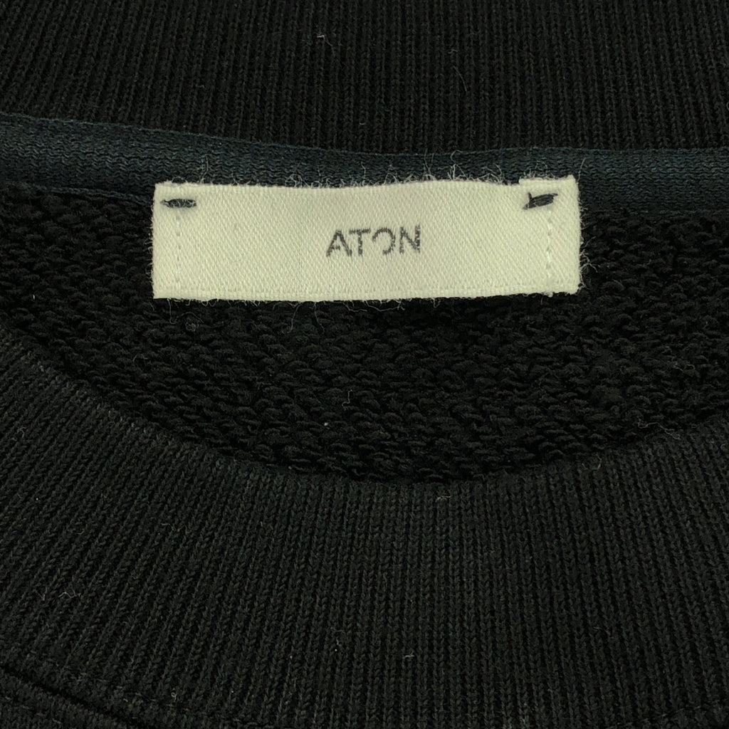 ATON / エイトン | ZERO TSURI URAKE SWEAT SHIRT ゼロ 吊り裏毛 クルーネックプルオーバー スウェット | 4 | ブラック | メンズ