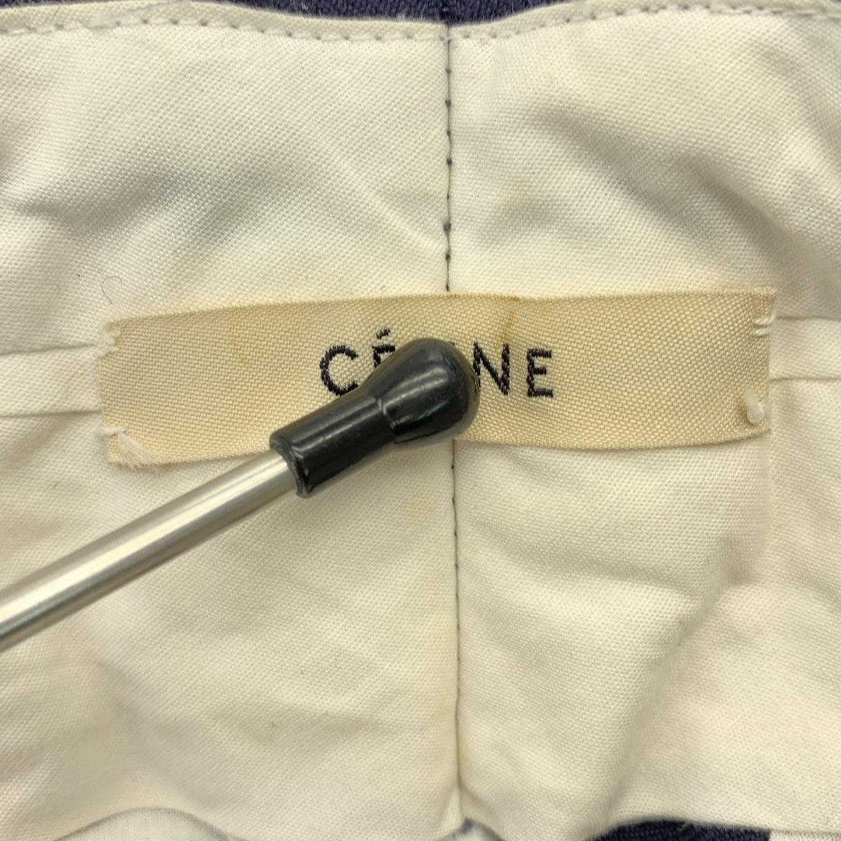 CELINE / セリーヌ | by Phoebe Philo フィービー / ウール テーパード パンツ | 36 | ネイビー | レディース