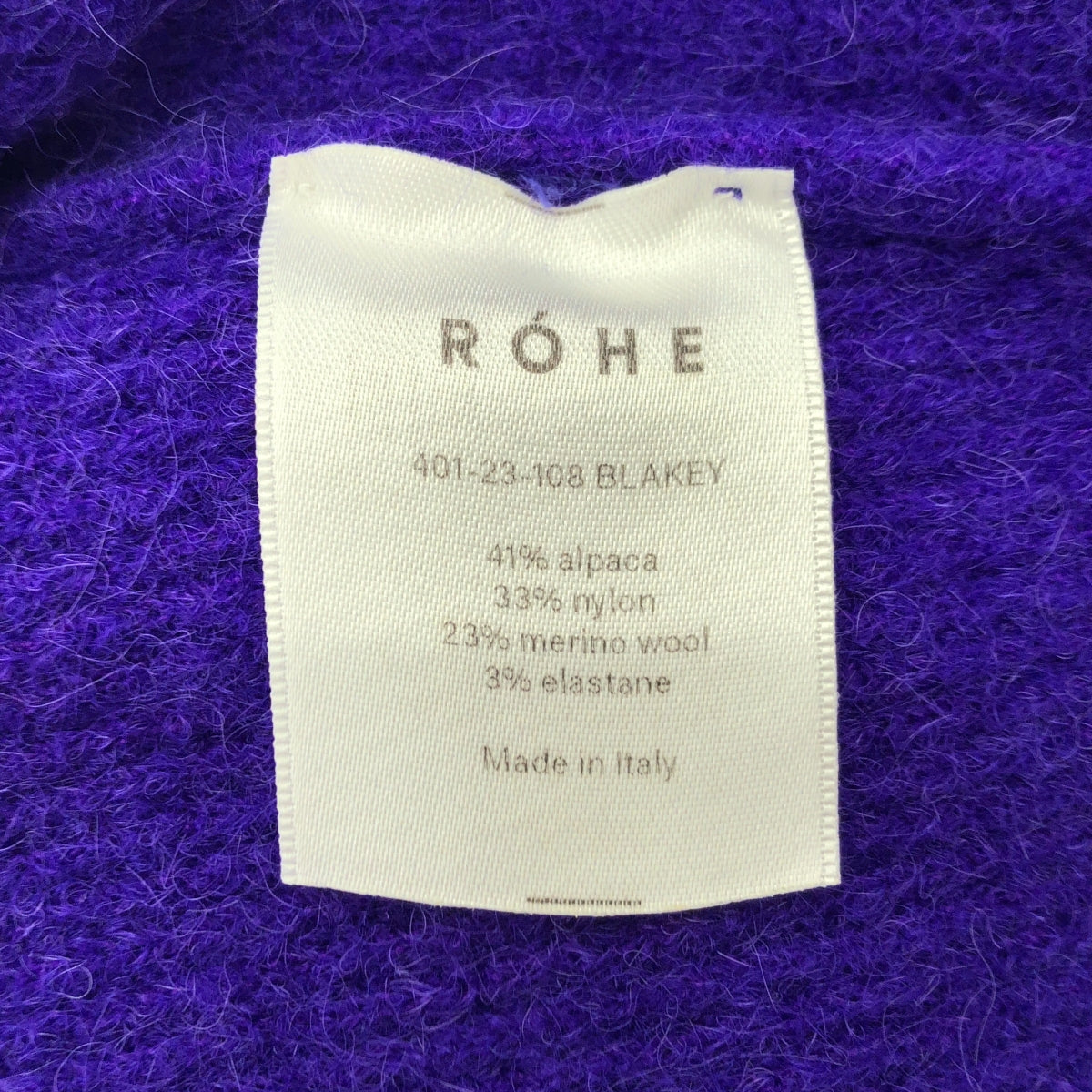 【新品】ROHE | BLAKEY 羊駝毛混紡蓬鬆肩部針織衫 | 40碼 | 藍色 | 女款