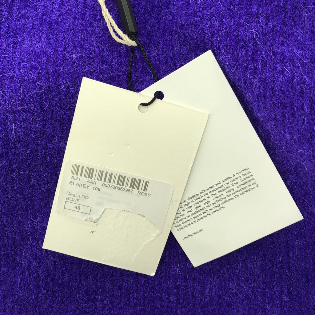 【新品】ROHE | BLAKEY 羊駝毛混紡蓬鬆肩部針織衫 | 40碼 | 藍色 | 女款