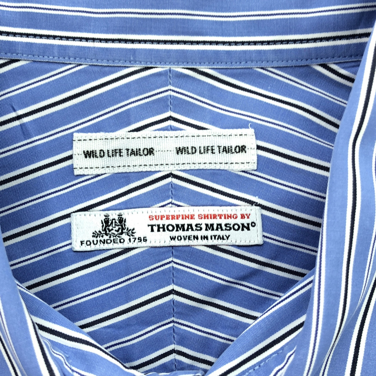 WILD LIFE TAILOR | THOMAS MASON Striped Shirt | M | Blue | Men's