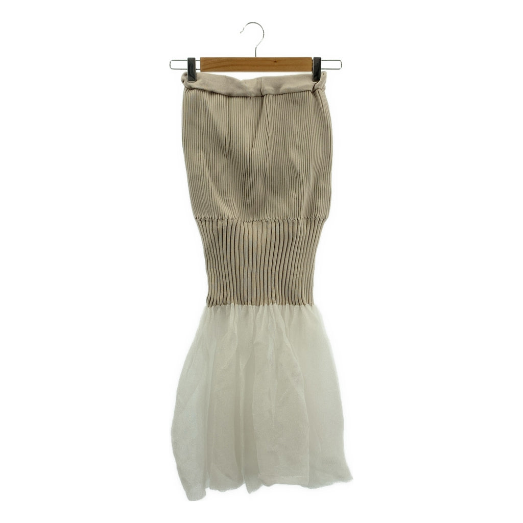 CFCL / シーエフシーエル | FLUTED LUCENT GLITTER MERMAID SKIRT ニット スカート | 1 | グレージュ/ホワイト系 | レディース