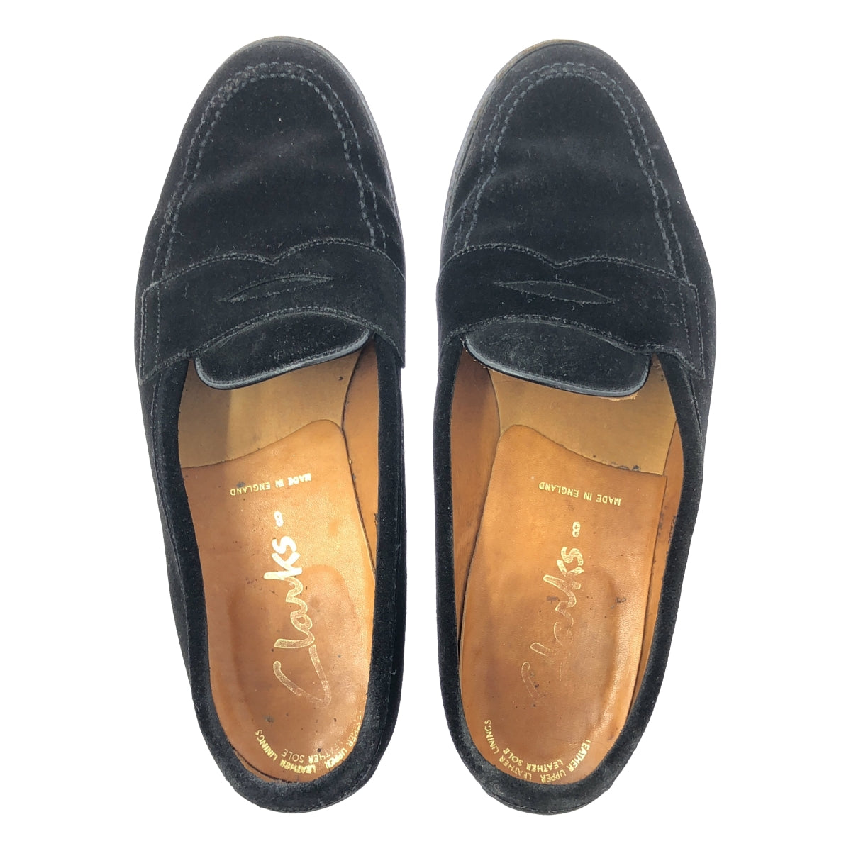 clarks / クラークス | スエード コインローファー イングランド製 | 8 | ブラック | メンズ