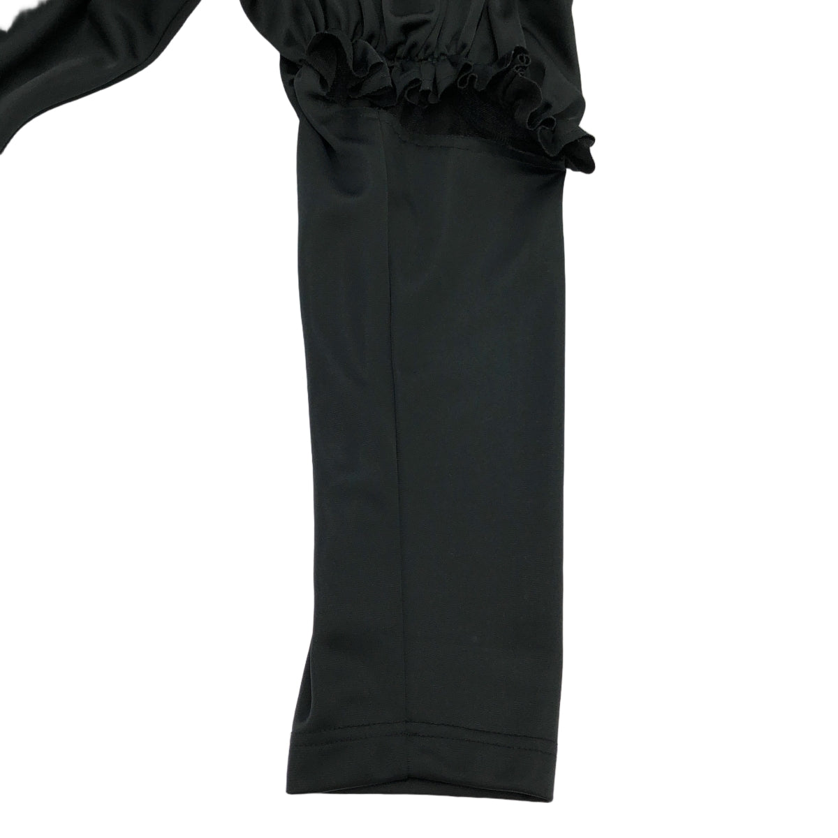 [狀況良好] COMME des GARCONS | 2019AW / AD2019 | 荷葉邊泡泡袖針織洋裝長洋裝 | M | 黑色 | 女款