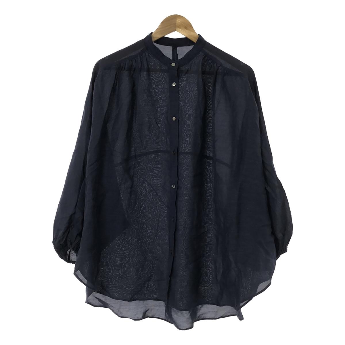 Framework | 2024SS | Sheer linen poncho blouse | Navy | Women's