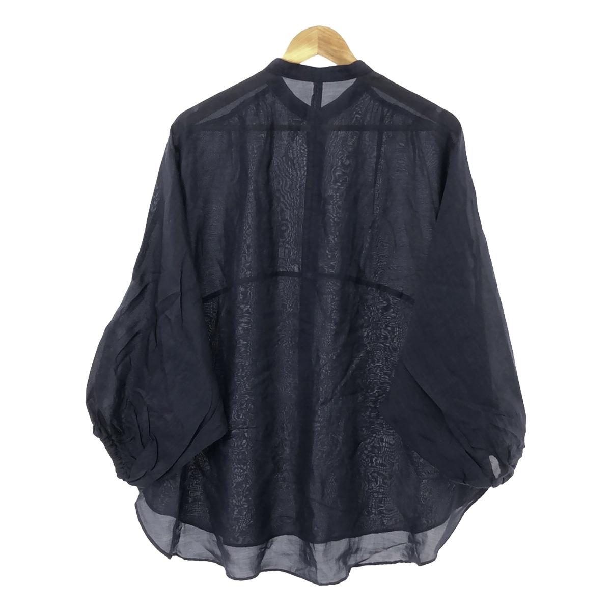 Framework | 2024SS | Sheer linen poncho blouse | Navy | Women's