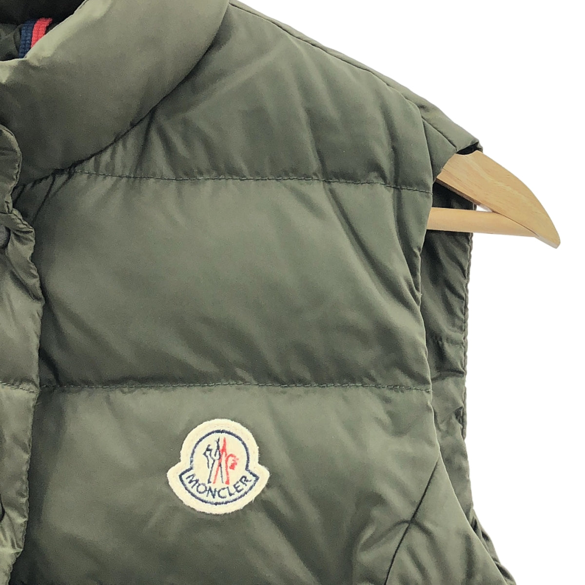 MONCLER / モンクレール | GHANA ガーナ / ナイロン ダウンベスト | 0 | オリーブ | レディース