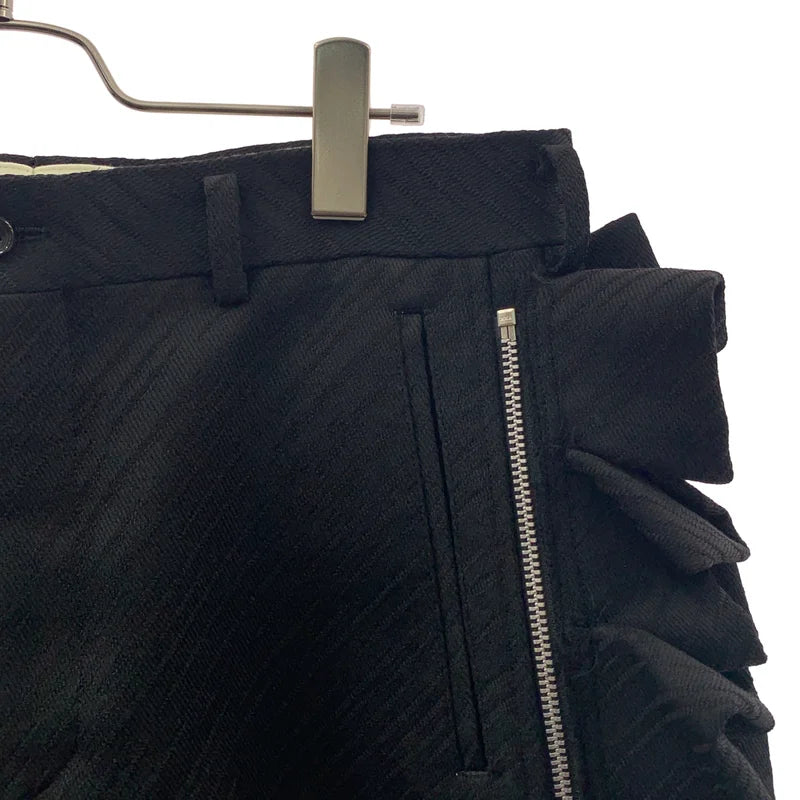 COMME des GARCONS HOMME PLUS / コムデギャルソンオムプリュス | 2025SS | ジャガード サイドジップ フリル ハーフパンツ | M | メンズ