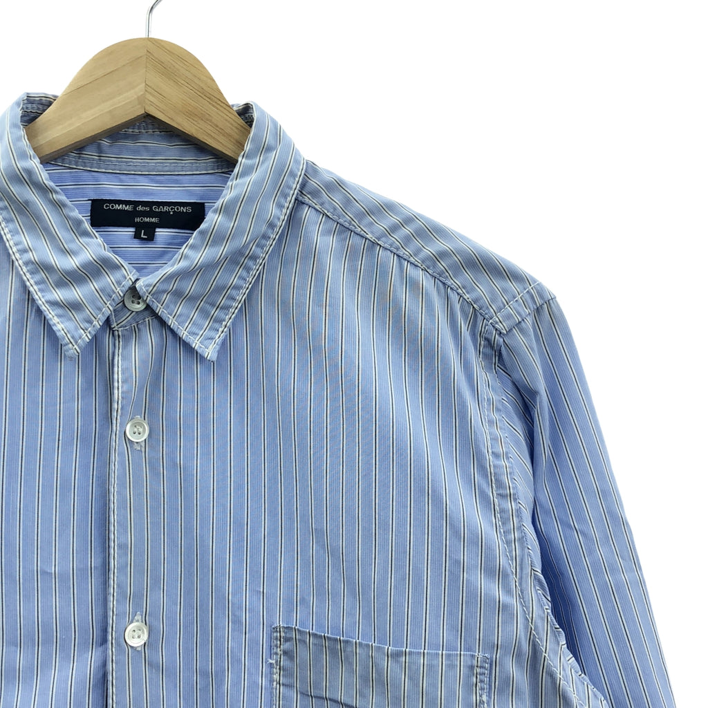 COMME des GARCONS HOMME / コムデギャルソンオム | 2006AW | コットン ストライプ ジップポケット シャツ | L | ブルー | メンズ