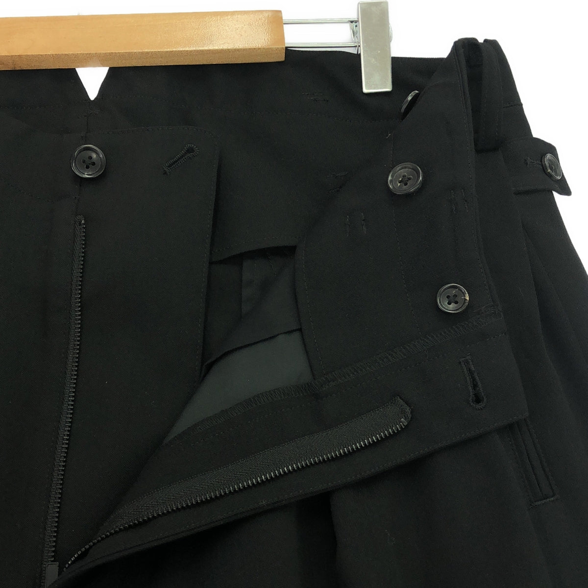 YOHJI YAMAMOTO POUR HOMME / 요우지야마모토풀 옴므 | 2022AW | WOOL GABARDINE WIDE PAINTER PANTS 울 개버진 와이드 페인터 서스펜더 팬츠 | 2 | 남성