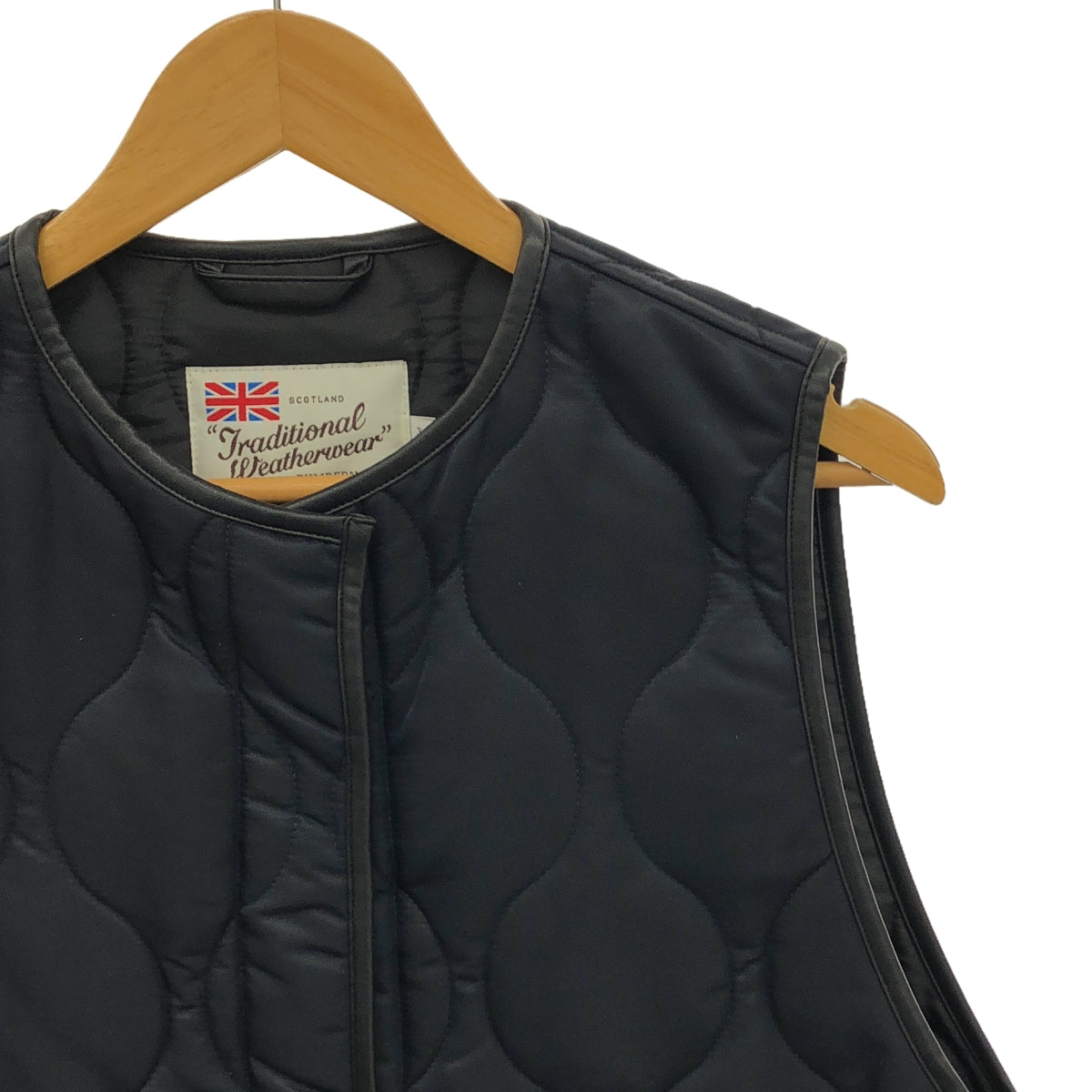 傳統天氣服裝 | HAWICK 長款絎縫羽絨背心 |尺寸 34 |海軍 |女性的