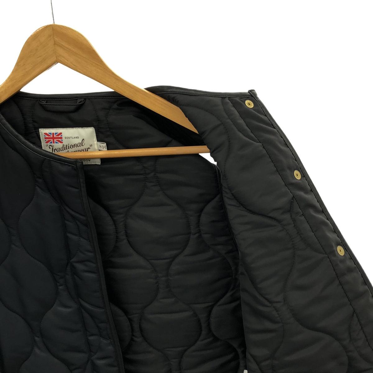 傳統天氣服裝 | HAWICK 長款絎縫羽絨背心 |尺寸 34 |海軍 |女性的