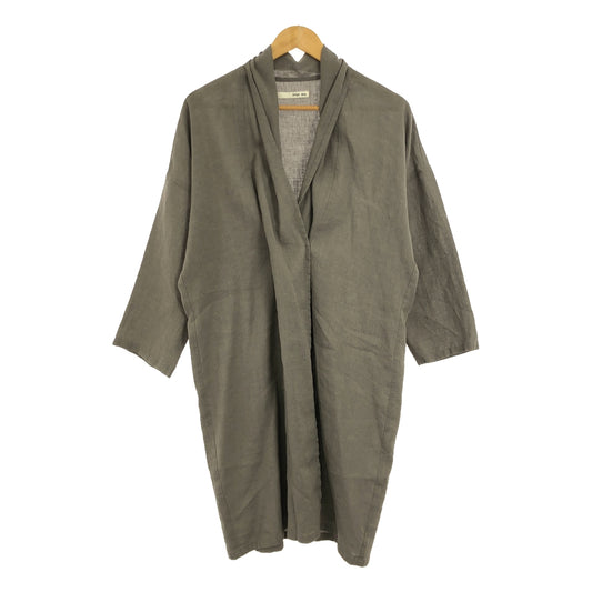 evam eva / Evam Eva | Linen wool cotton shawl collar long cardigan | Gray | Women's