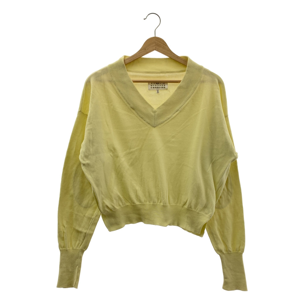 Maison Margiela / メゾンマルジェラ | 2020SS | エルボーパッチ Vネック コットン ニット | XS | レディース