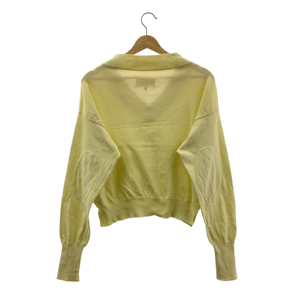 Maison Margiela / メゾンマルジェラ | 2020SS | エルボーパッチ Vネック コットン ニット | XS | レディース