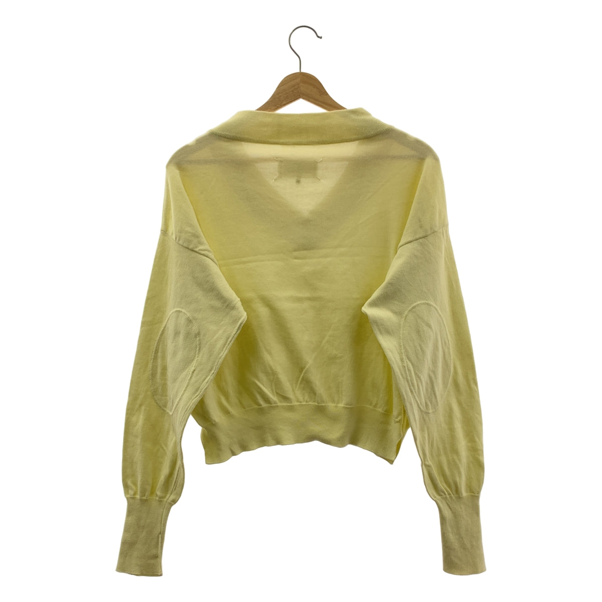 Maison Margiela / メゾンマルジェラ | 2020SS | エルボーパッチ Vネック コットン ニット | XS | レディース