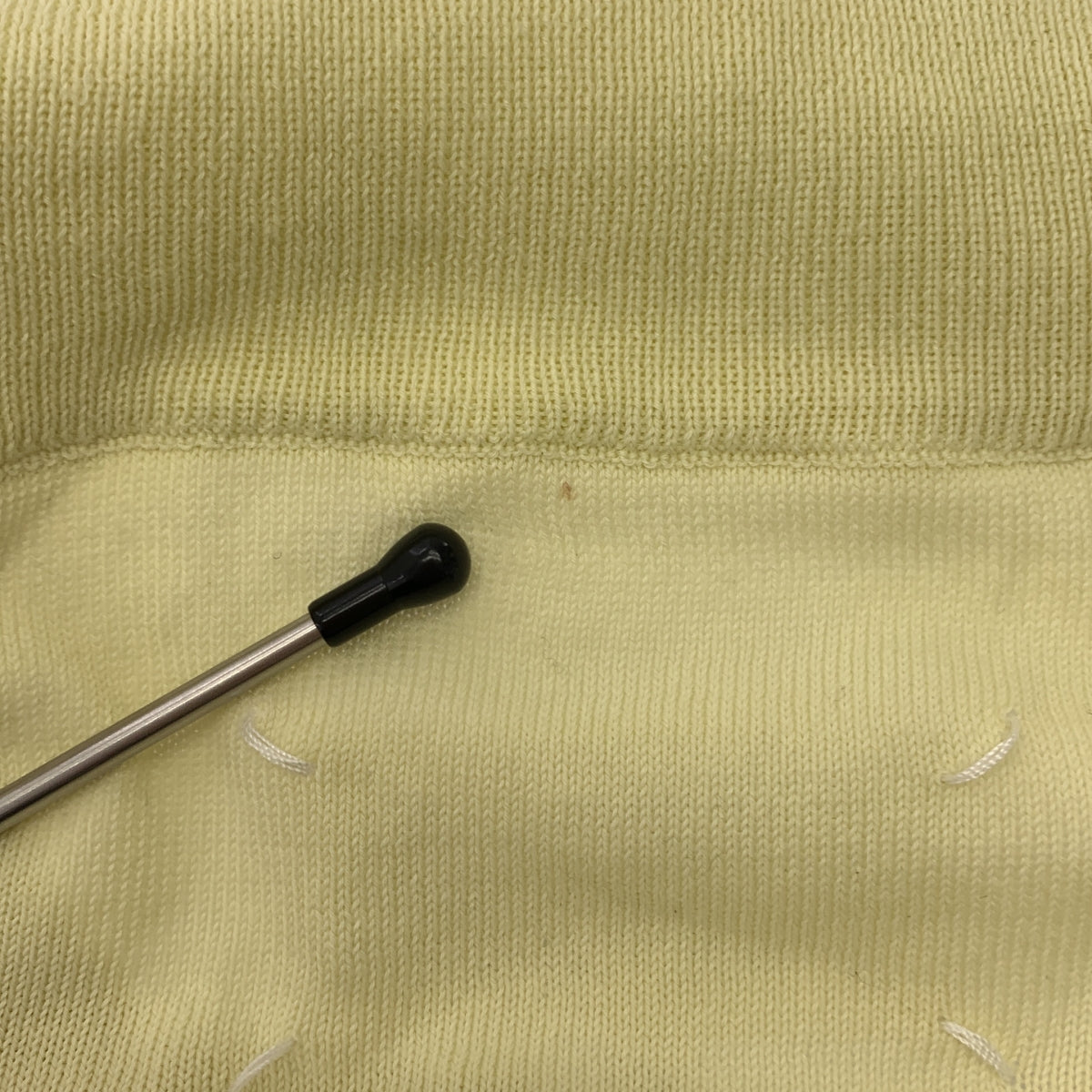 Maison Margiela / メゾンマルジェラ | 2020SS | エルボーパッチ Vネック コットン ニット | XS | ライトイエロー | レディース