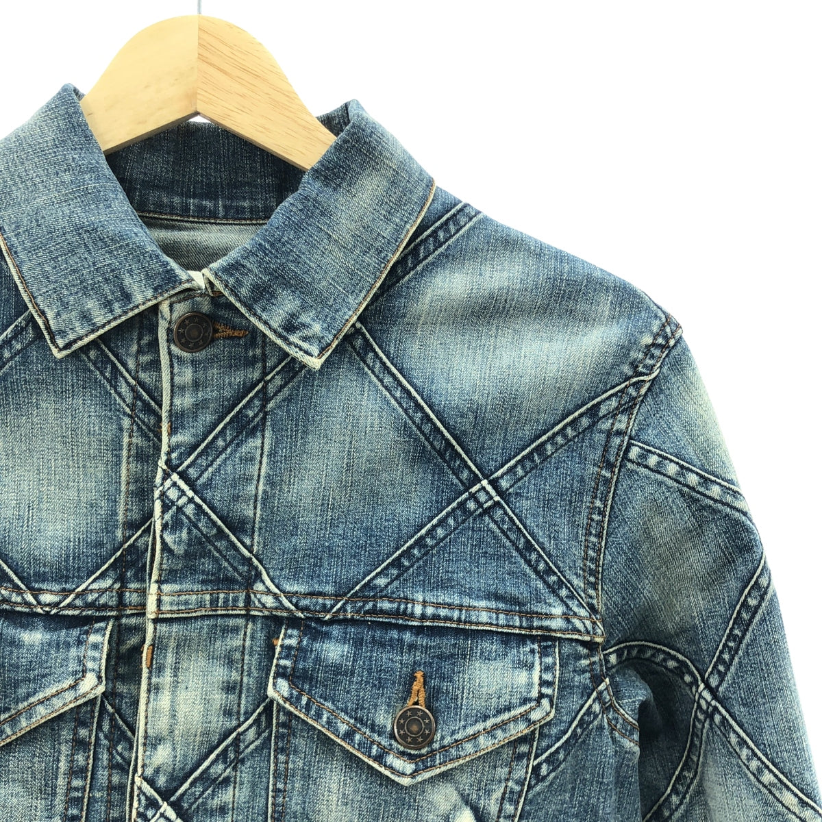 JUNYA WATANABE COMME des GARCONS / ジュンヤワタナベ | 2002SS | 特殊加工 再構築 デニム ジャケット | S | インディゴ | レディース