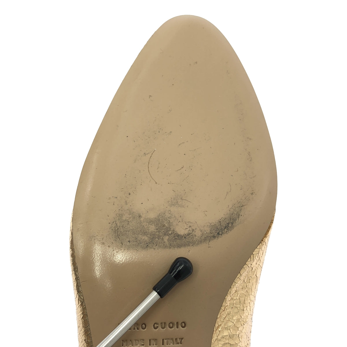 【美品】  DES PRES / デプレ | CACIO クラックレザー メタリックパンプス | 35 | ゴールド | レディース