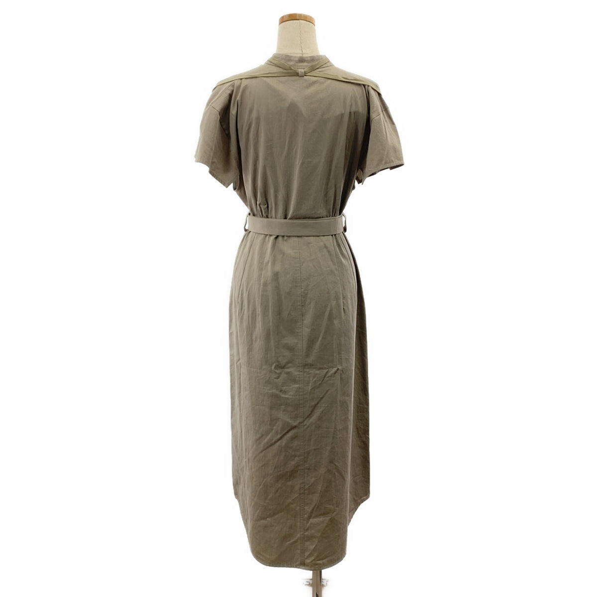 [狀況良好] PHOTOCOPIEU | AMBRE 立領棉質束帶連身裙 | 36 碼 | Sage | 女款
