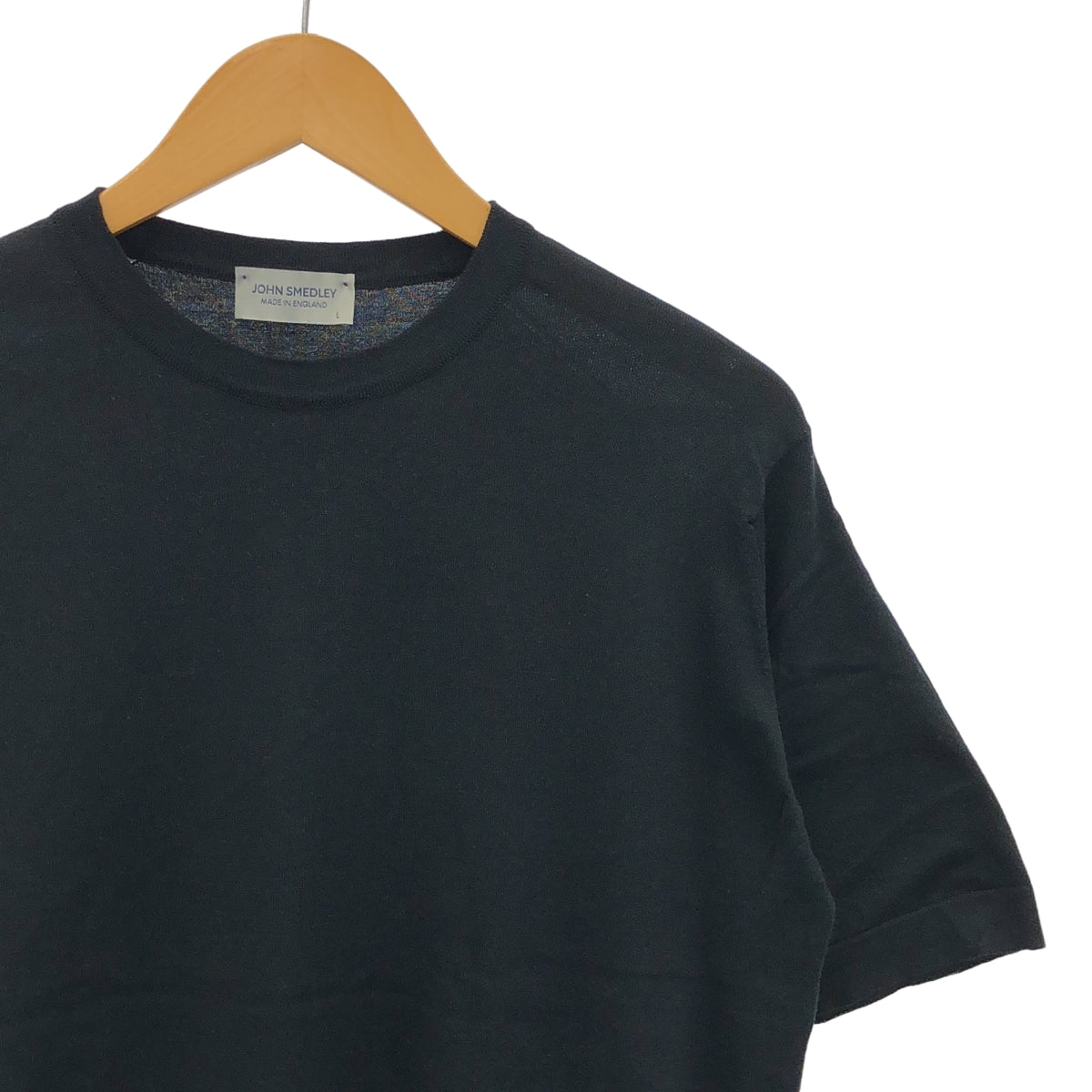 JOHN SMEDLEY / 존스 메들리 | 카이지마 코튼 씨 아일랜드 코튼 여름 니트 탑스 | L | 블랙 |