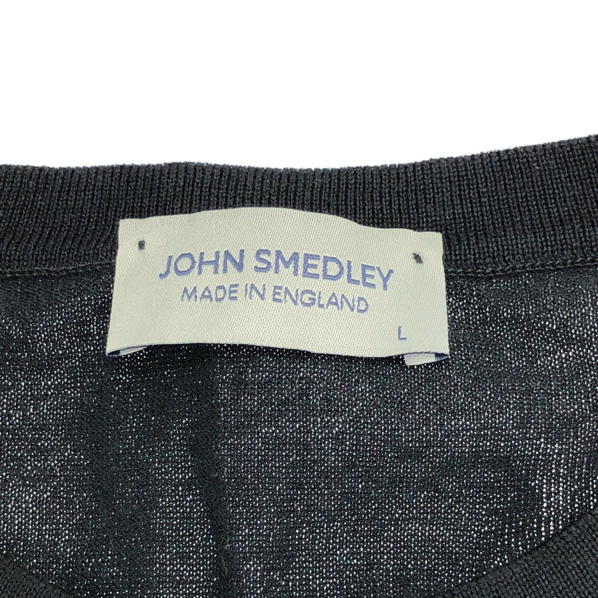 JOHN SMEDLEY / 존스 메들리 | 카이지마 코튼 씨 아일랜드 코튼 여름 니트 탑스 | L | 블랙 |