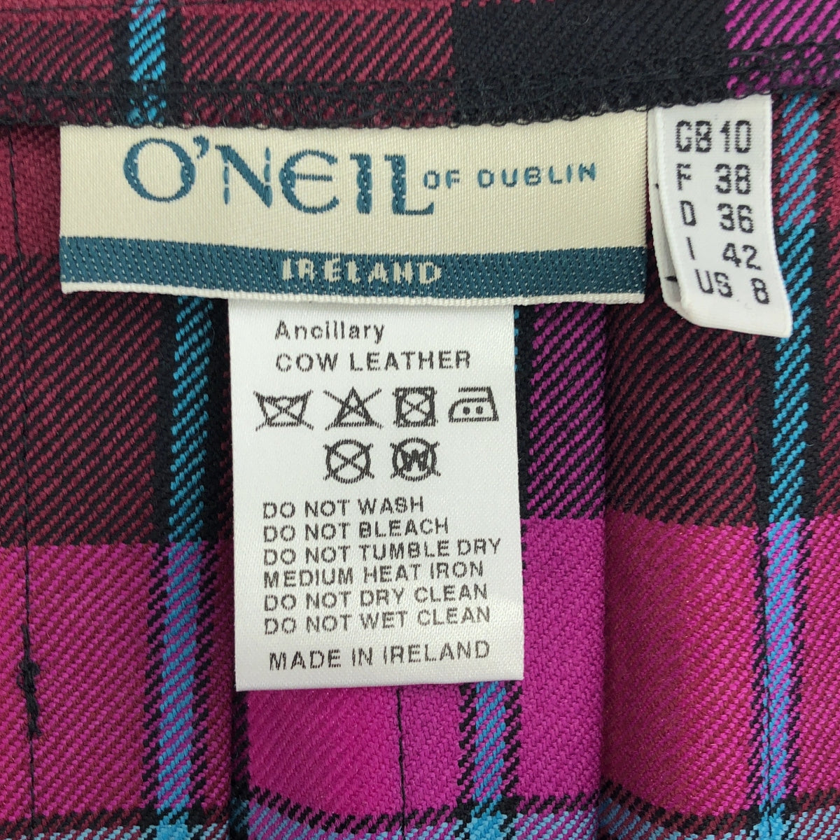 O'NEIL OF DUBLIN / オニールオブダブリン | ウール チェック ラップ プリーツスカート | US8 | レディース