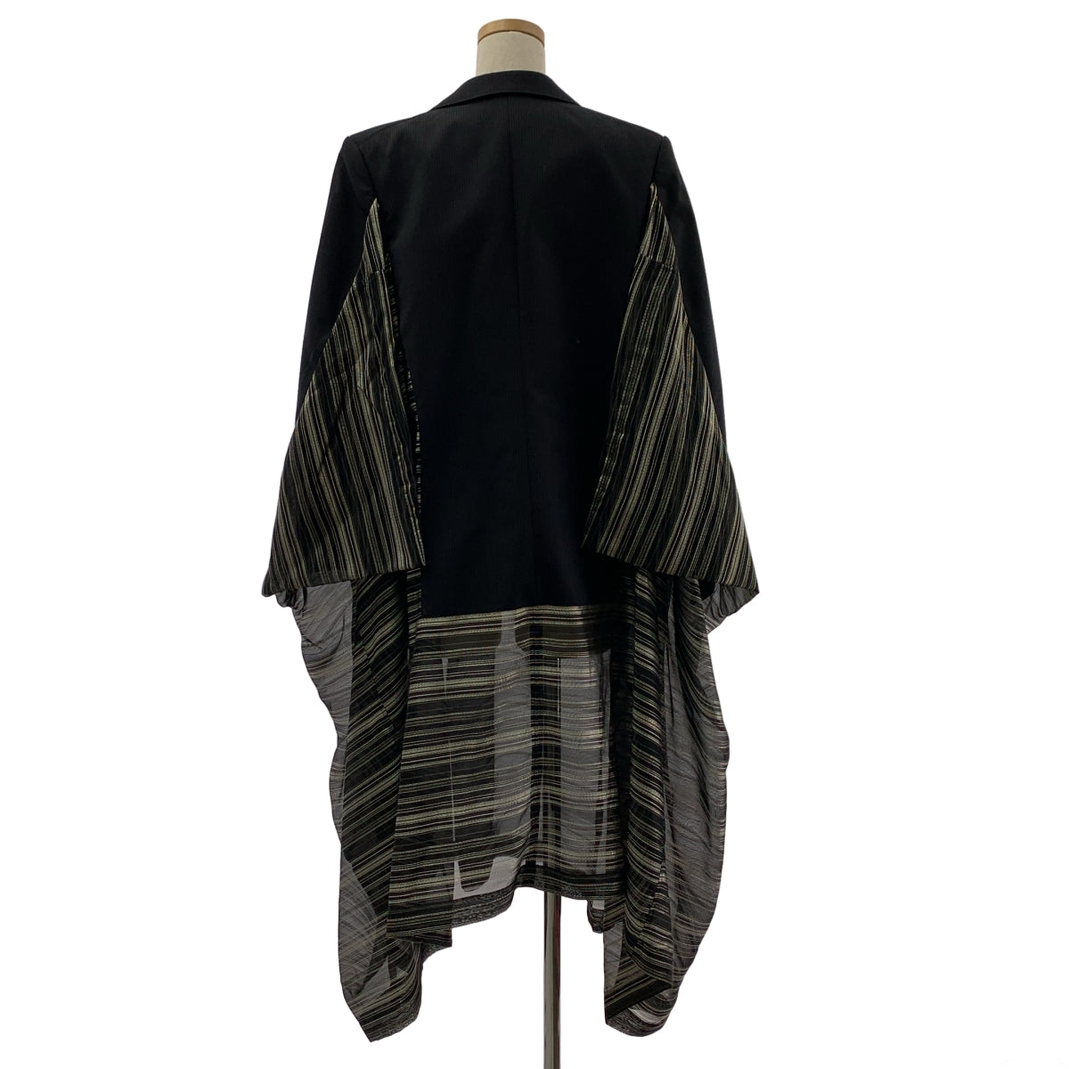 JUNYA WATANABE COMME des GARCONS / ジュンヤワタナベ | 2022SS | ポリエステル 異素材 切替 変形 テーラード ドッキング ボリューム ワンピース | S | レディース