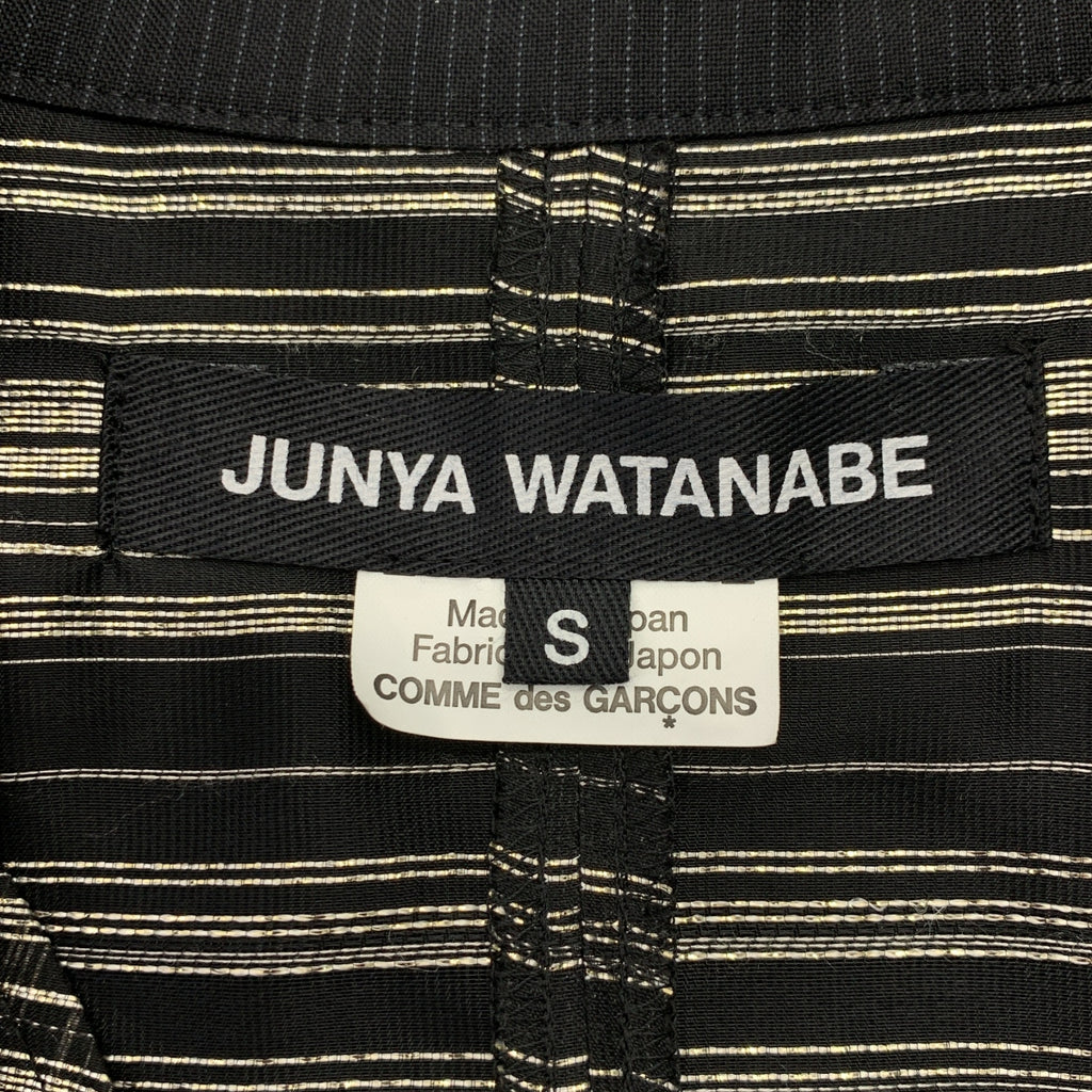 JUNYA WATANABE COMME des GARCONS / ジュンヤワタナベ | 2022SS | ポリエステル 異素材 切替 変形 テーラード ドッキング ボリューム ワンピース | S | レディース