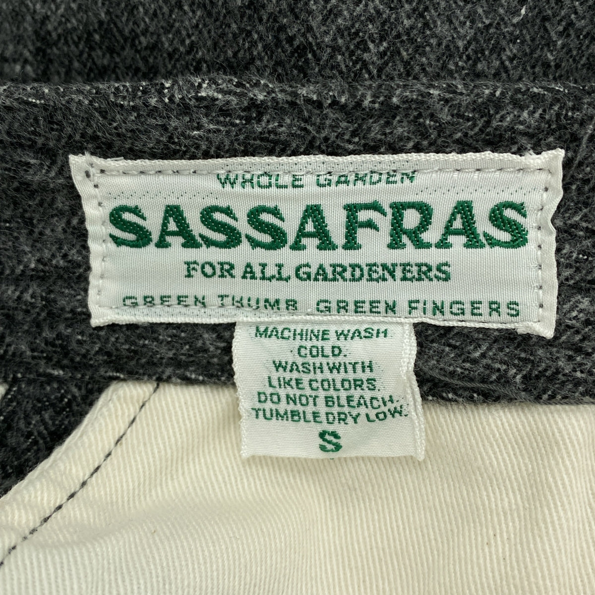【美品】  SASSAFRAS / ササフラス | SPRAYER PANTS コットンヘリンボーン スプレイヤーパンツ | S | グレー | メンズ