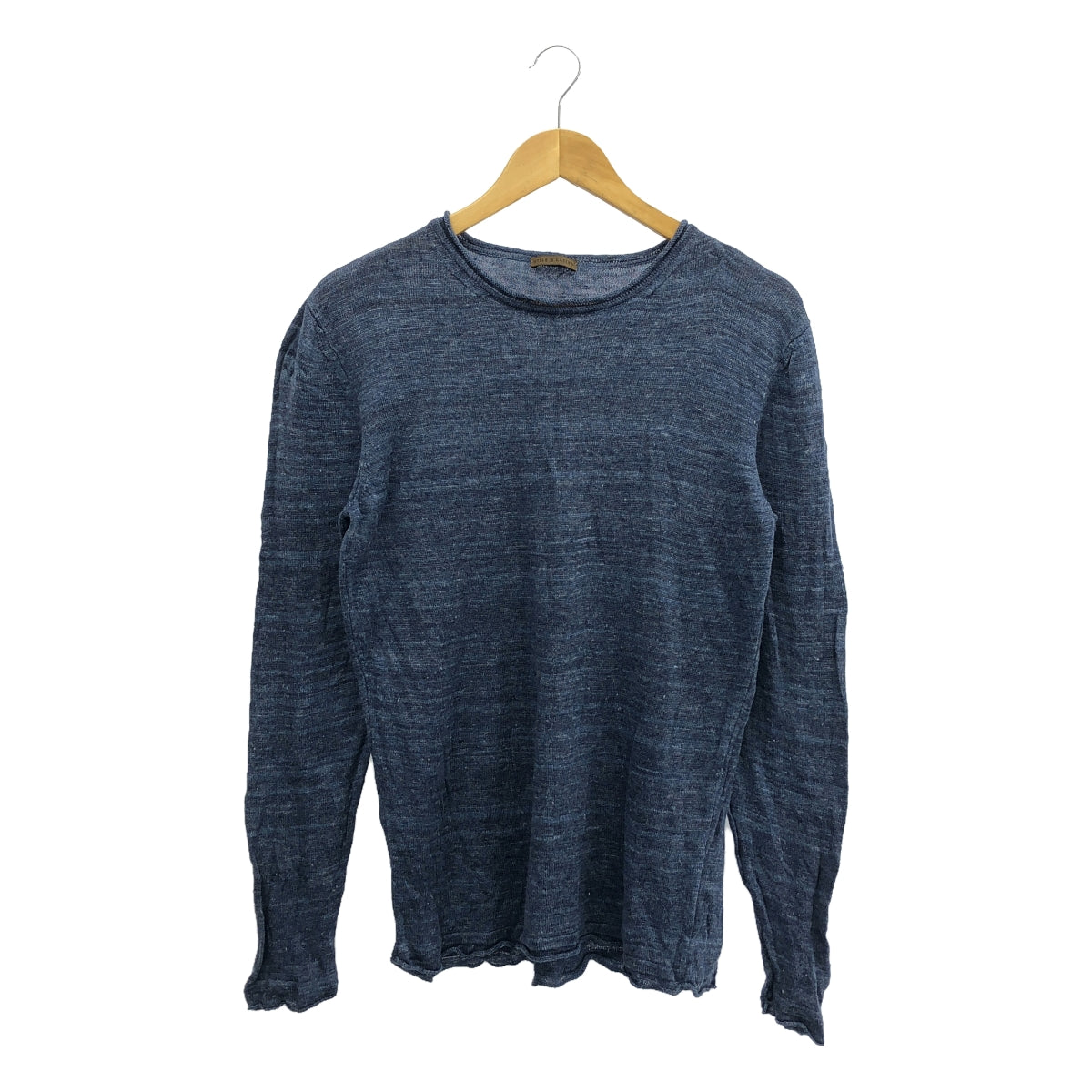 Stile Latino | Linen crew neck knit | 46 | Blue | Men's