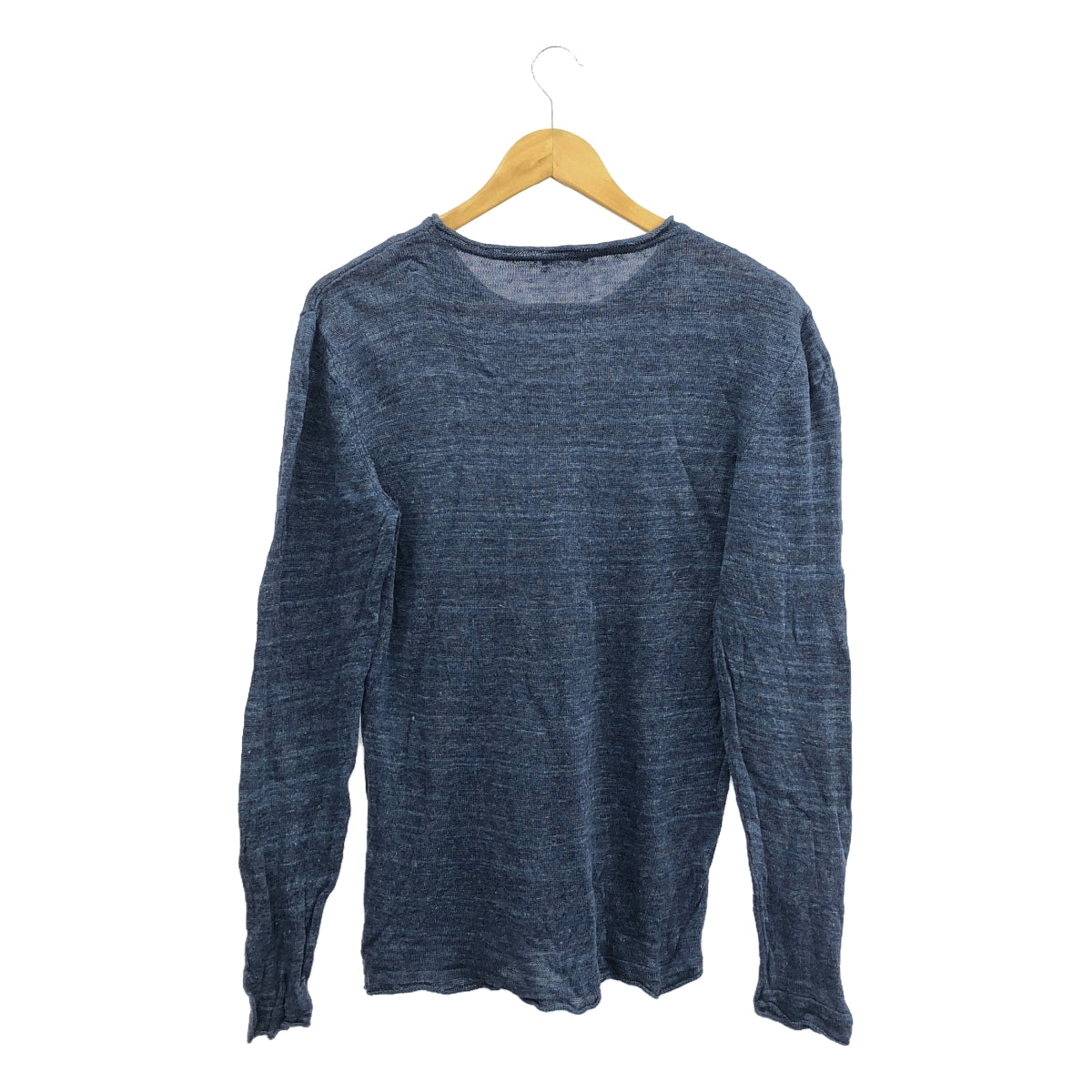 Stile Latino | Linen crew neck knit | 46 | Blue | Men's