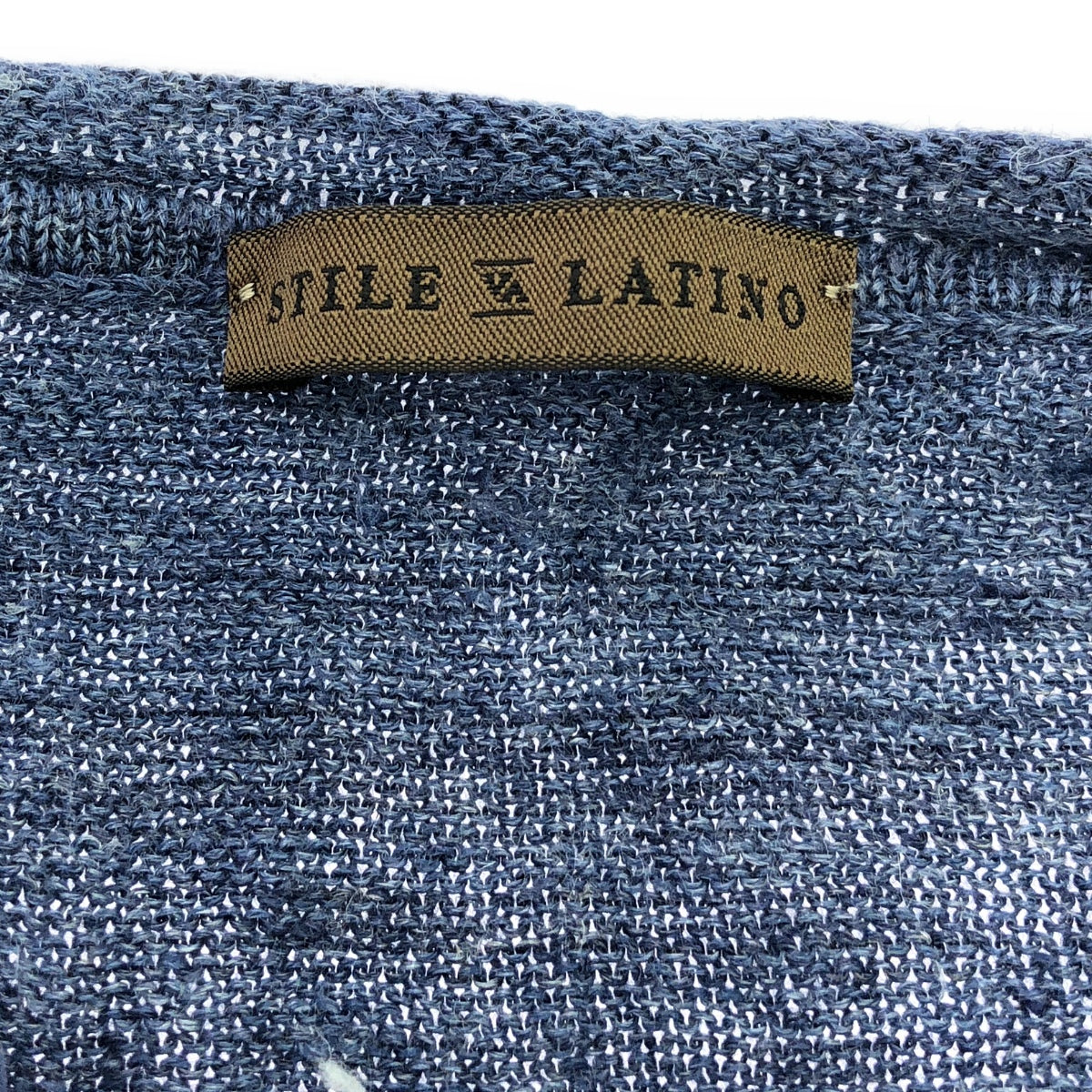 Stile Latino | Linen crew neck knit | 46 | Blue | Men's