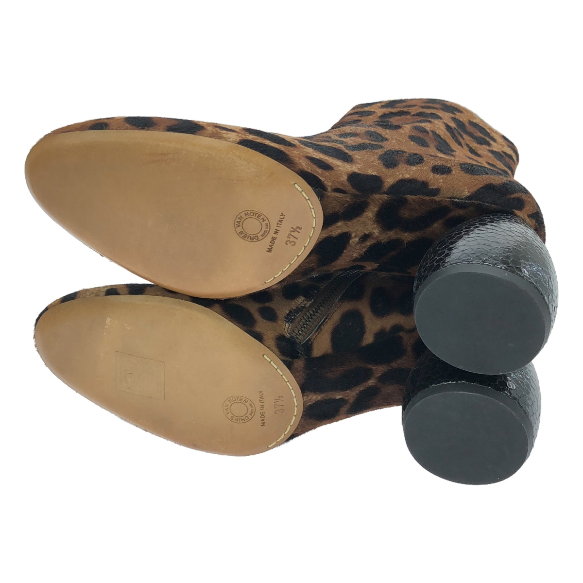 [品相良好] DRIES VAN NOTEN |動物踝短靴 | 37 1/2 |布朗 |女性的