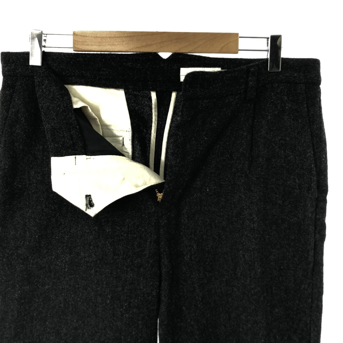 STILL BY HAND | Wool tweed tuck tapered pants | Size 48 | Men's