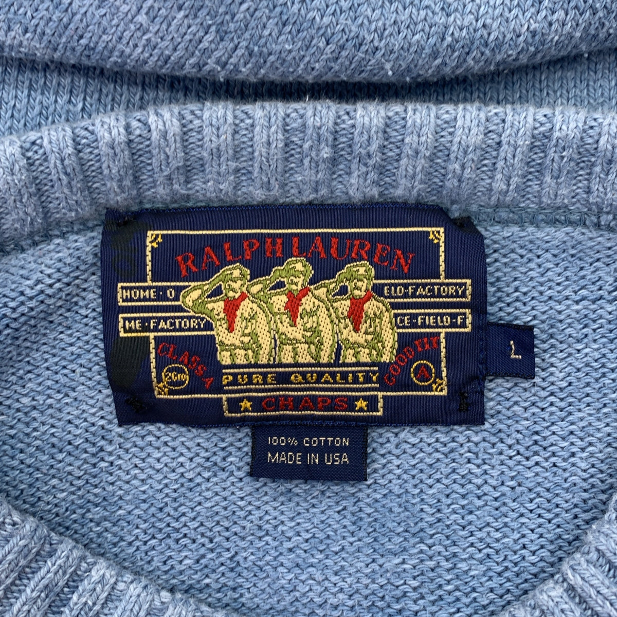RALPH LAUREN / ラルフローレン | CHAPS 兵隊タグ / ロゴ クルーネック ニット セーター | L | メンズ