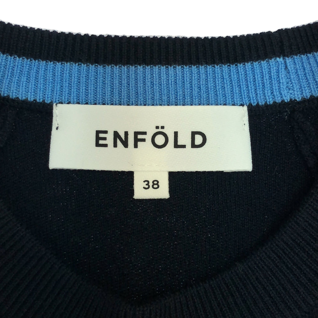 [狀況良好] ENFOLD | 多層袖口套頭針織衫 | 38碼 | 海軍藍 | 女款