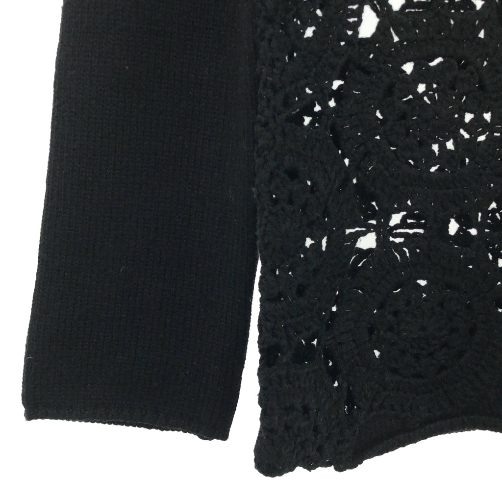 BLACK COMME des GARCONS / ブラックコムデギャルソン | 2021AW | レース編み クルーネックニット | XS | ブラック | レディース
