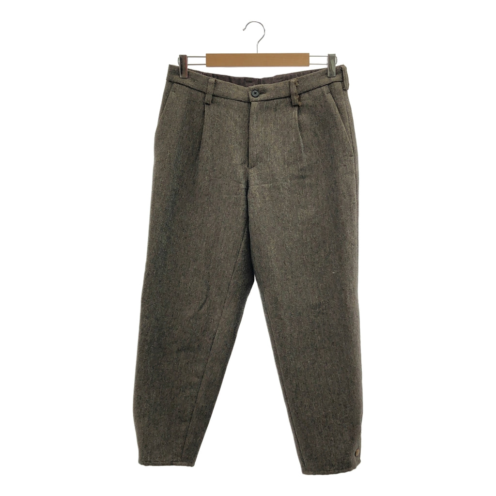 kolor / カラー | 2022AW | ヘリンボーン ウール タック スラックス パンツ | 1 | ブラウン | メンズ