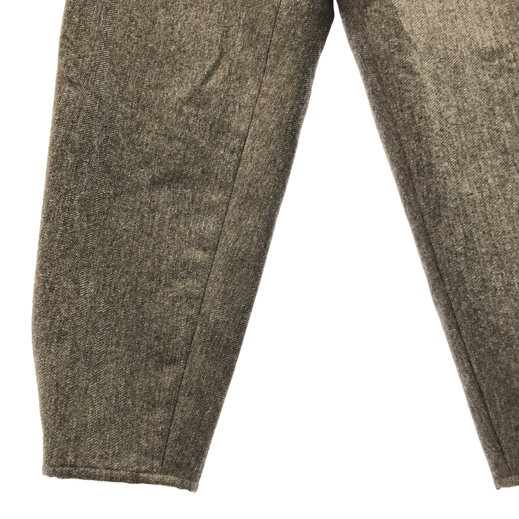 kolor / カラー | 2022AW | ヘリンボーン ウール タック スラックス パンツ | 1 | ブラウン | メンズ