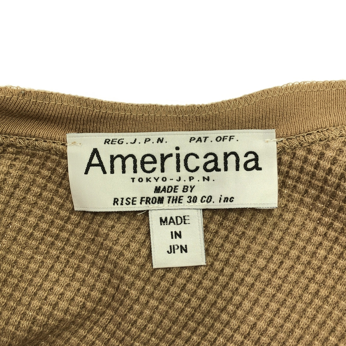 Americana / アメリカーナ | バック ヘンリーネック サーマル カットソー | F | ブラウン系 | レディース