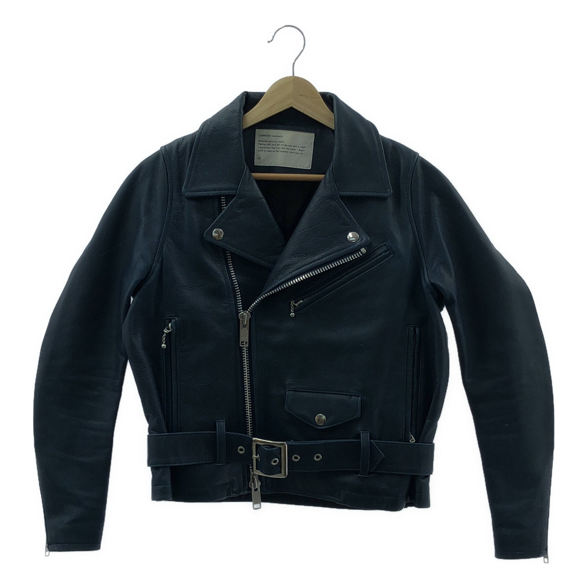 [狀況極佳] COMMONO reproducts | COMMONO reproducts 皮夾克 | 牛皮雙騎士外套 | 海軍藍 | 女款