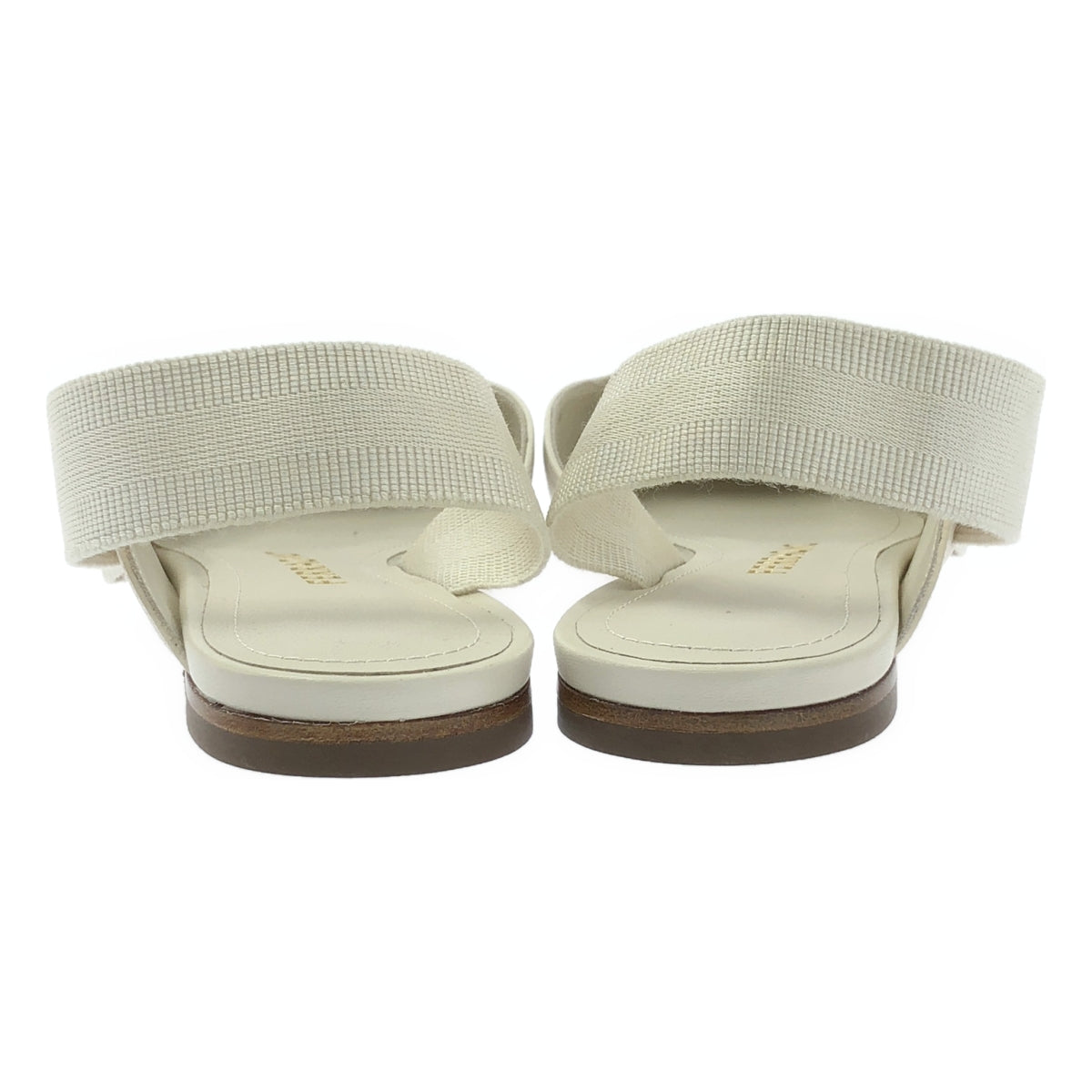 【美品】  FERRAGAMO / フェラガモ | VANIA FLATS / レザー ロゴ ポインテッドトゥ パンプス ミュール | 5 | オフホワイト | レディース