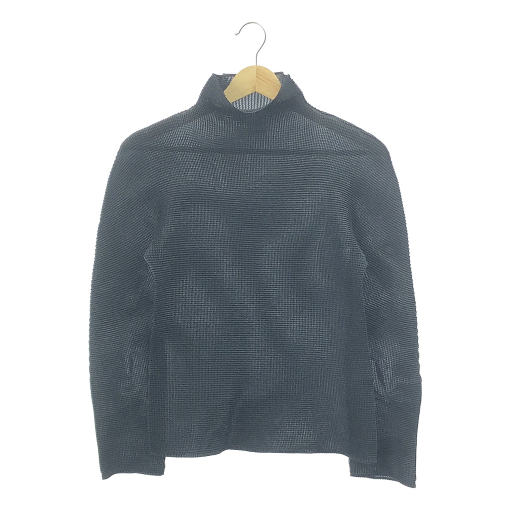 me ISSEY MIYAKE | 高領褶飾上衣 | F碼 | 黑色 | 女款