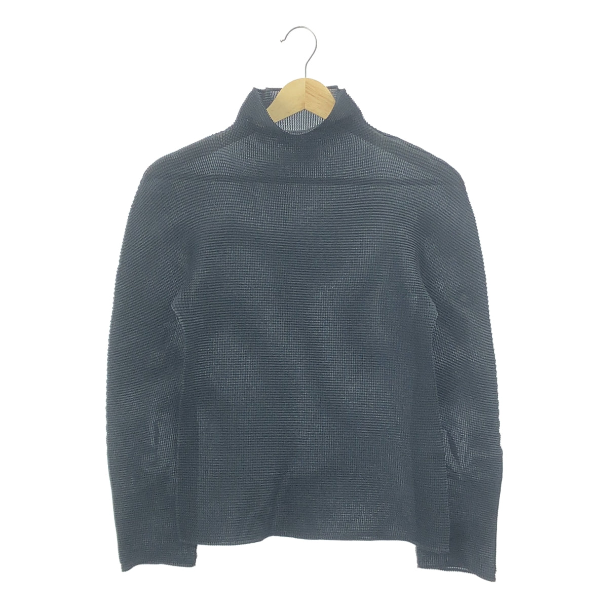 me ISSEY MIYAKE / ミーイッセイミヤケ | ハイネック プリーツ カットソー | F | ブラック | レディース