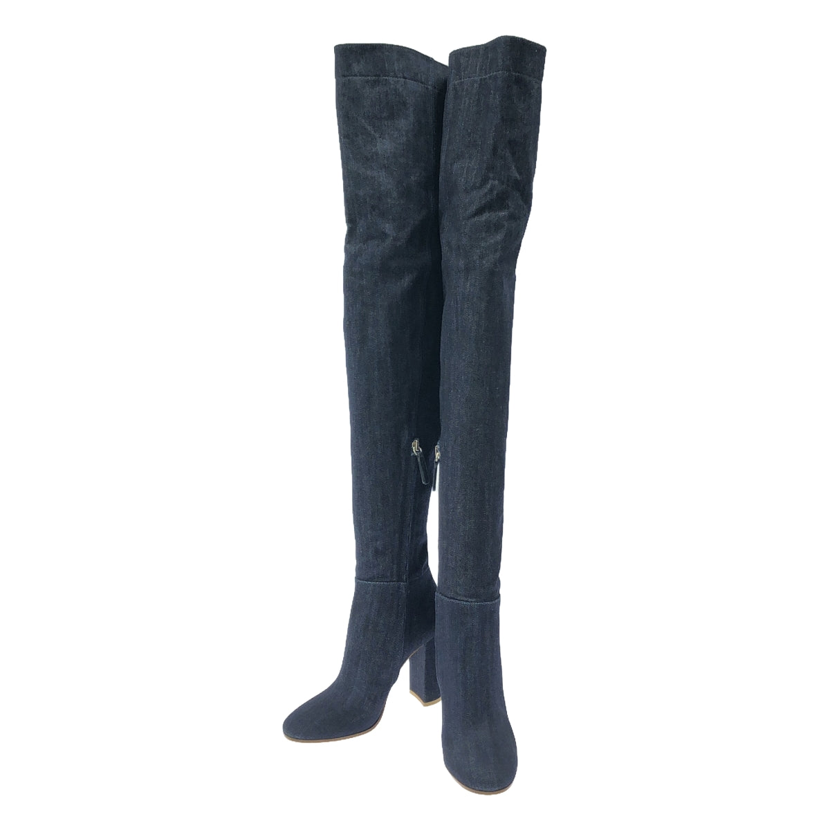 [New] Gianvito Rossi | ROLLING TIGHT HIGH DENIM denim knee-high long boots | 36 | DENIM | Women's