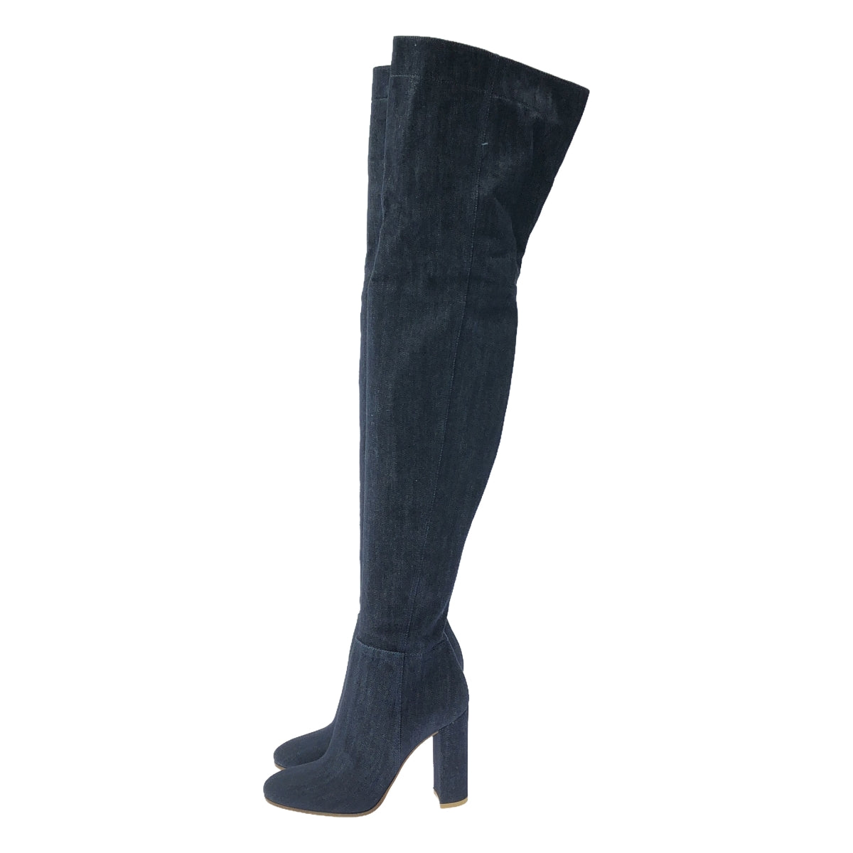 【신품】 Gianvito Rossi / 쟌비트로시 | ROLLING TIGHT HIGH DENIM 데님 니하이 롱 부츠 | 36 | DENIM |