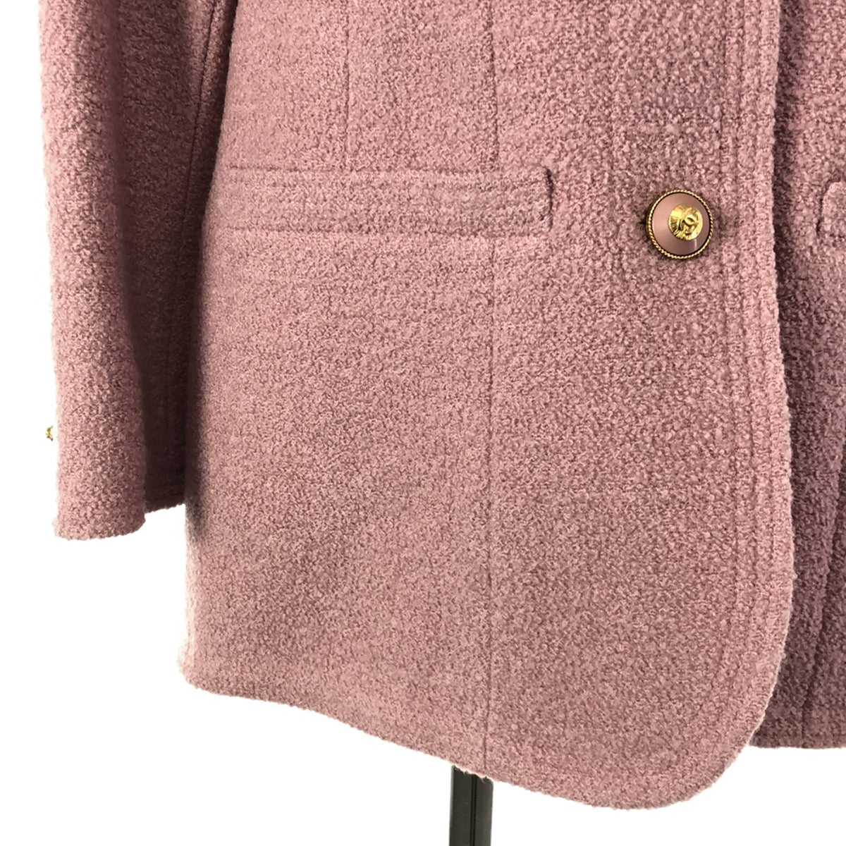 CHANEL | No-collar tweed jacket | 38 | Pink | Women's