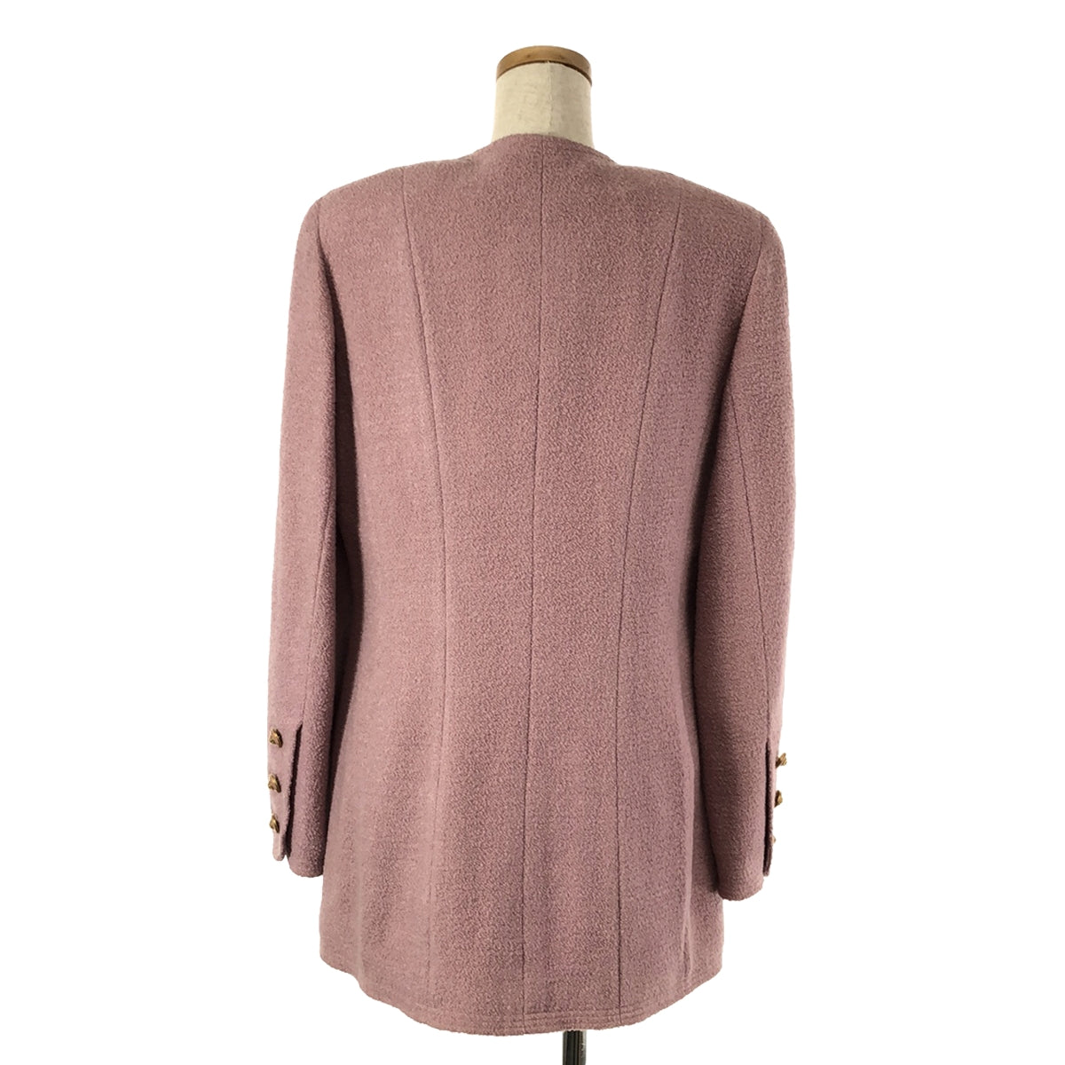 CHANEL | No-collar tweed jacket | 38 | Pink | Women's